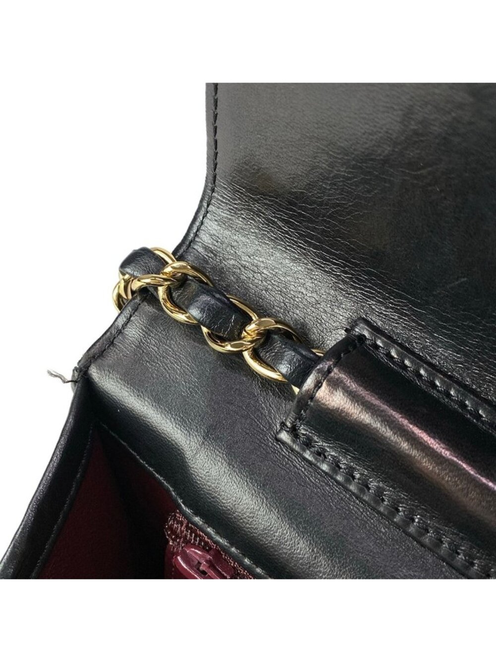 Chanel Shoulder Bag Single Flap Quilted Black Gold Chain Turnlock Lambskin - Picture 15 of 15